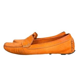 Mercanti Fiorentini Women's 9 Orange Suede Moccasin Loafer Flat Brazil